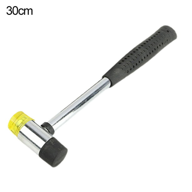 Double Faced Steel Rubber Hammer Mallet Tool Nylon HEAD Handle Shaft 25-40mm UK